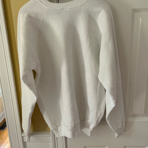 Fruit of the Loom White Sweatshirt with Feather Design - Picture 9 of 11
